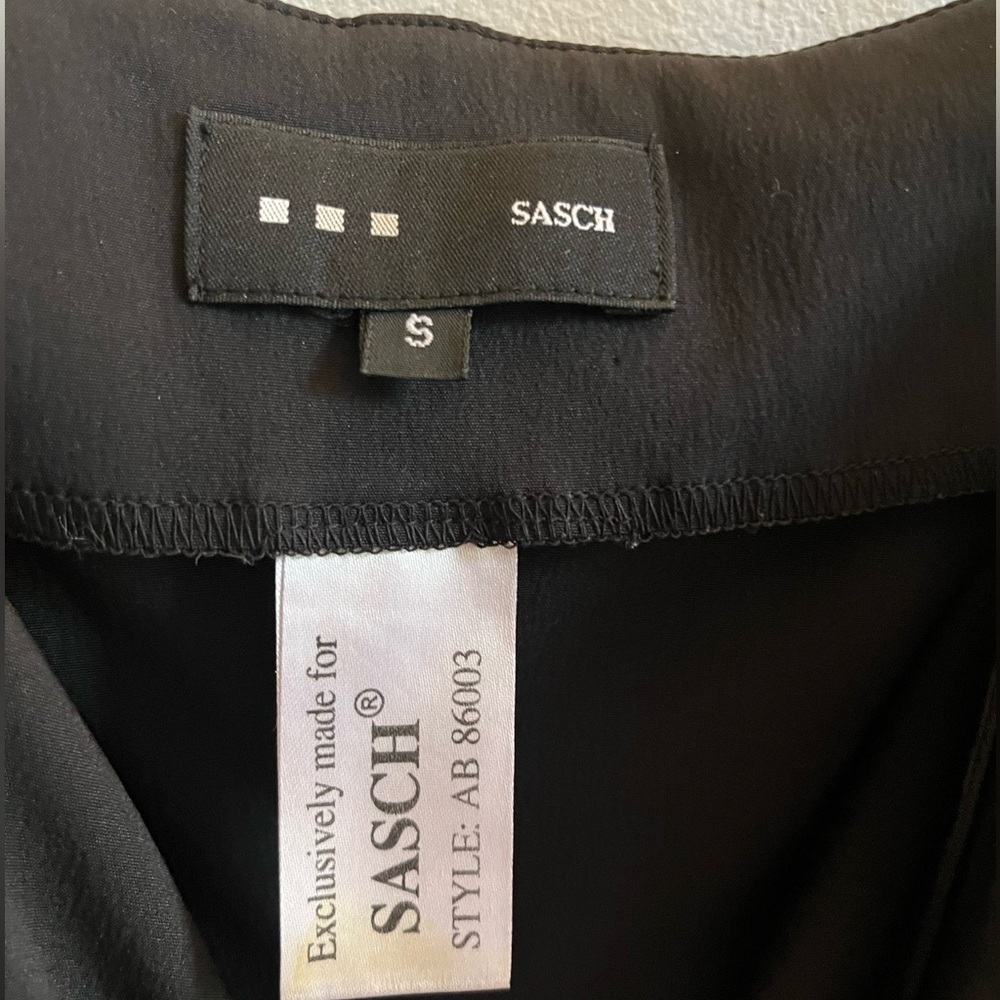 SASCH Black Satin Slip Dress with Hook & Eye Closure – Size Small - Picture 5 of 5